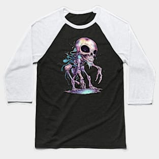 crazy funny skeleton Baseball T-Shirt